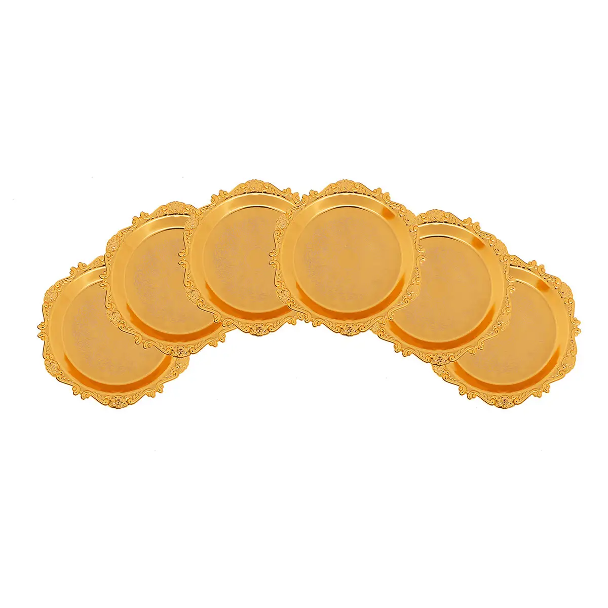 GOLD PLATED IRON COASTER RACK WITH 6 PCSCOASTERS. - LUXURY