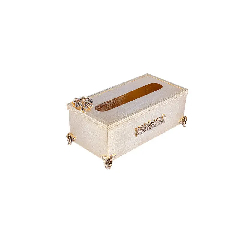 GOLD PLATED METAL RECTANGULAR TISSUE - ROSE COLLECTION