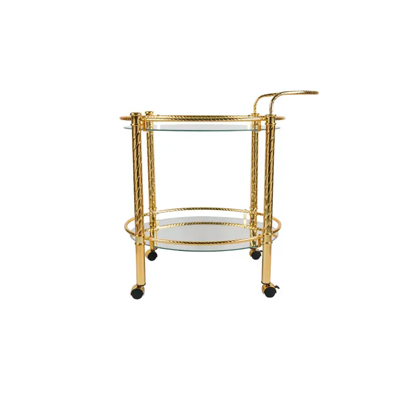 GOLD PLATED OVAL SERVING TROLLEY - BAR TROLLEY