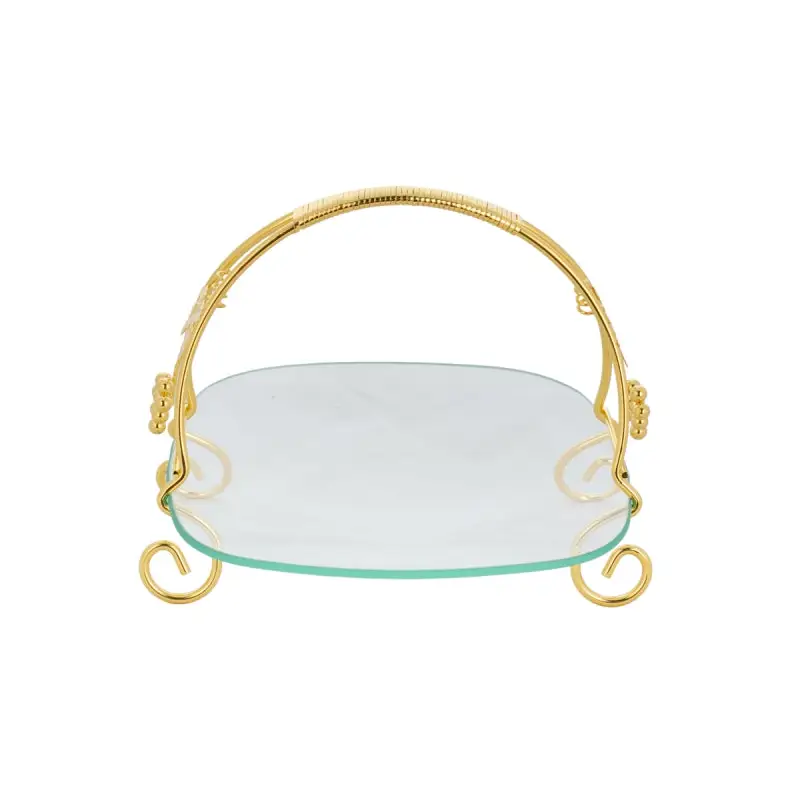 GOLD PLATED REMOVABLE GLASS PLATE - LUXURY