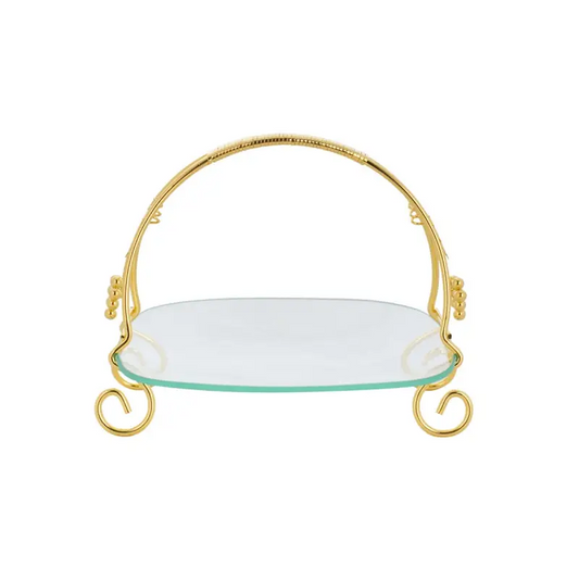 GOLD PLATED REMOVABLE GLASS PLATE - LUXURY