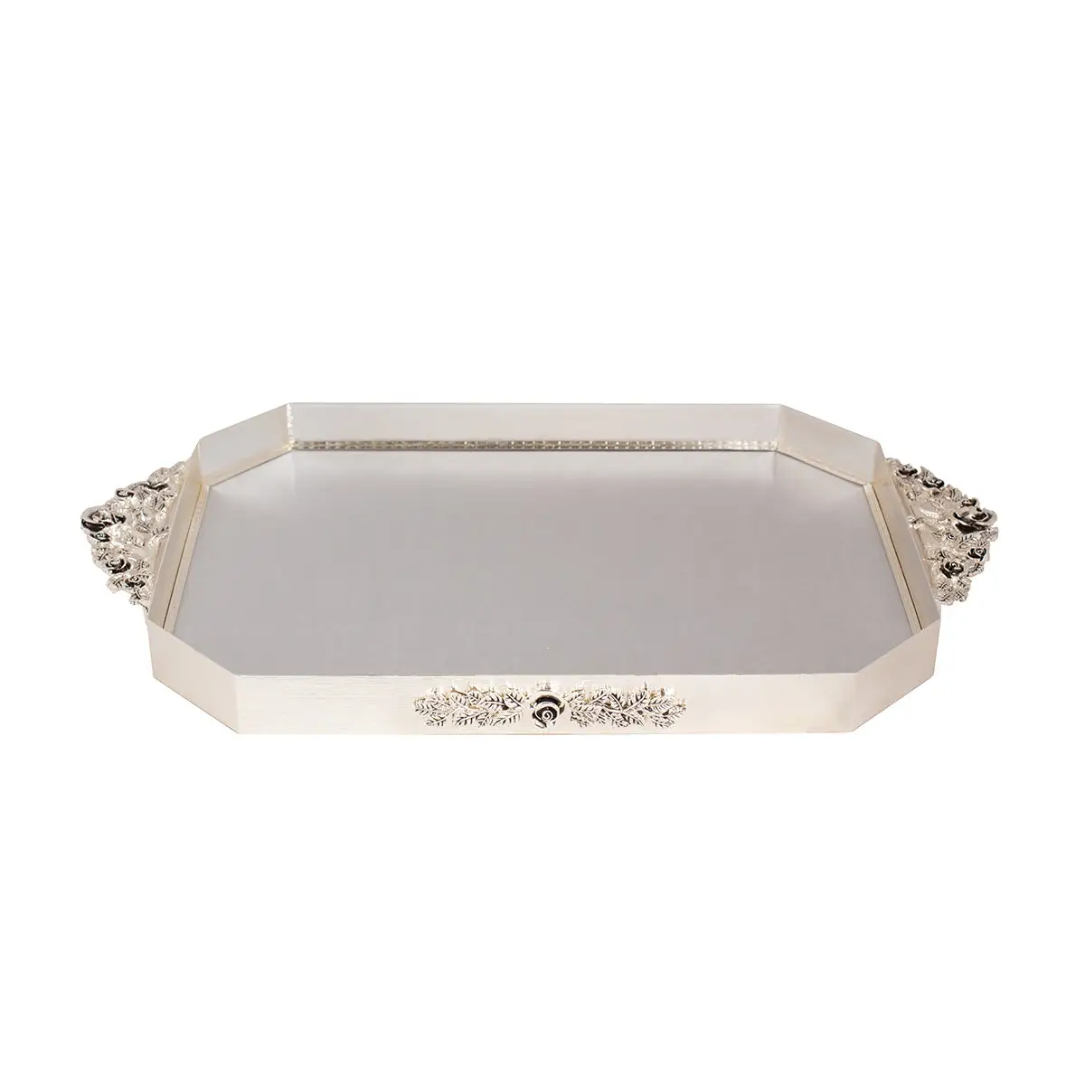 SILVER PLATED TRAY ROSE DESIGN - ROSE COLLECTION